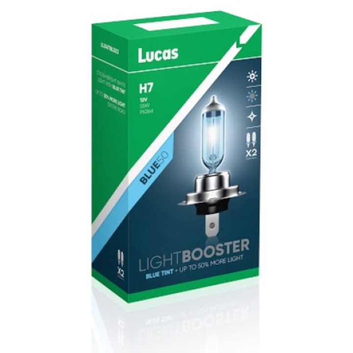 Автомобилна крушка със синя светлина, Lucas, 12V, 55W