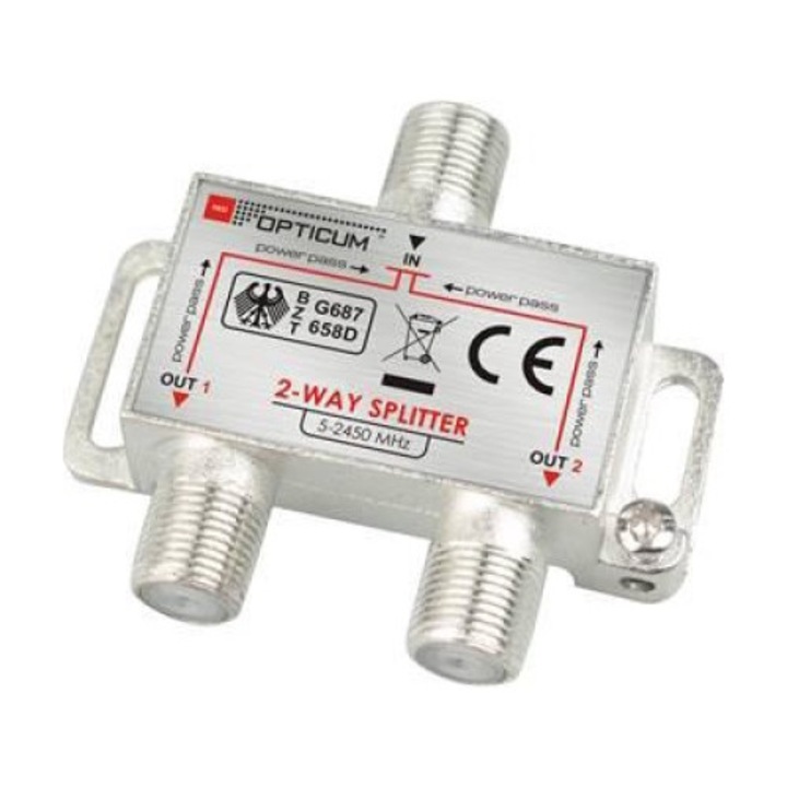 Elosztó 1-2 DVB-T SAT 2x1, Opticum