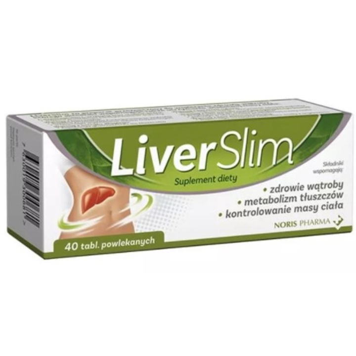 Хранителна добавка LiverSlim, Noris Pharma, 40 табл