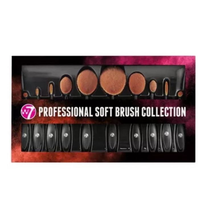 Set de perii, Colectie profesionala de perii moi, W7, 10 bucati