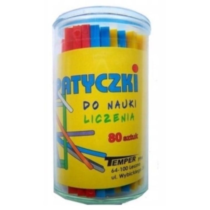 Set 80 betisoare de numarat, TEMPER, Plastic, Multicolor
