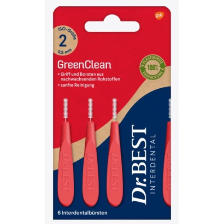 Set 6 periute interdentare, Dr.Best, GreenClean, 0,5 mm, ISO 2