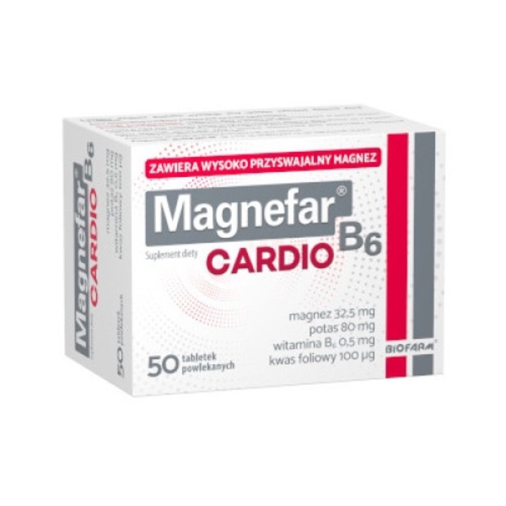 Cutie Magnefar B6 Cardio, Biofarm, 50 tablete