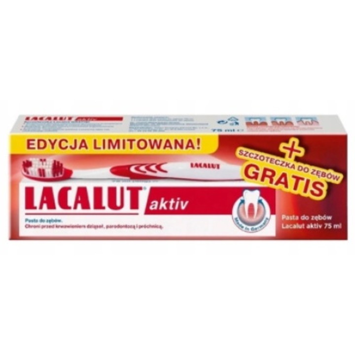 Lacalut Activ, Fogkrém, 75 ml + fogkefe