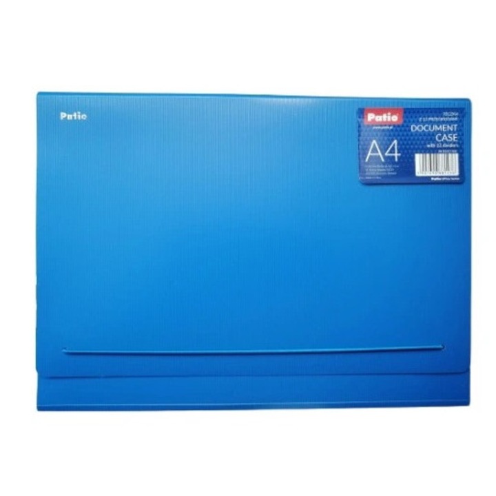 Mapa cu compartimente Patio, format A4, albastra