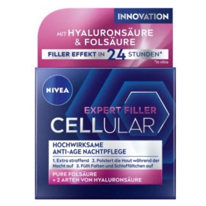 Crema de noapte, Niveaa, Cellular Filler, Cu extract de Magnolia, 50 ml