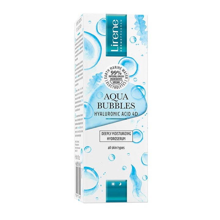 LIRENE AQUA BUBBLES - Hidro-ser cu acid hialuronic (pipeta), 30ml
