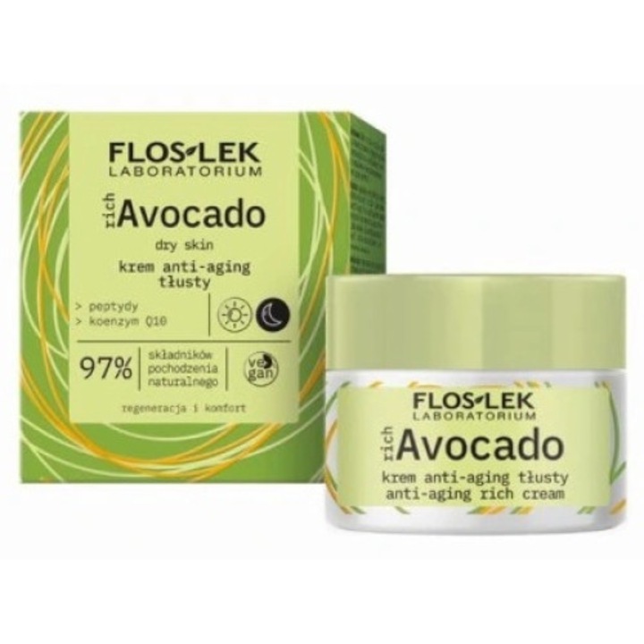 Öregedésgátló arckrém, Floslek, 50 ml