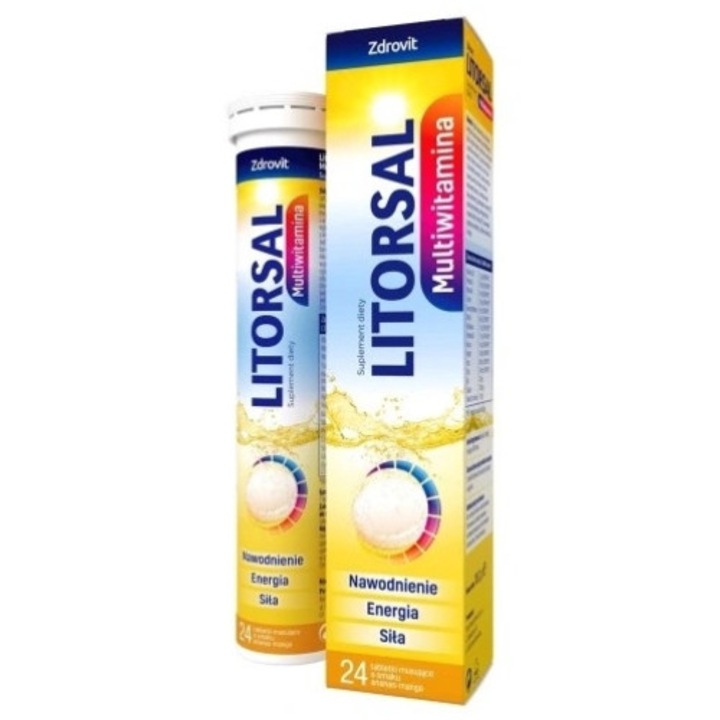 Litorsal Multiwitamina, 24 tablete efervescente, vitamine esentiale, glucoza, Natur Produkt Pharma