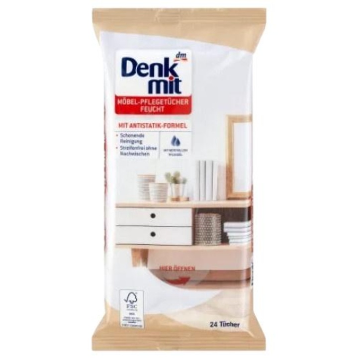 Мокри кърпички за мебели, Denkmit, 24 бр
