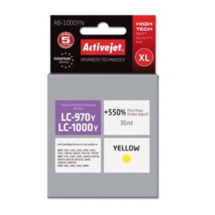 Cartuse cerneala neagra Actis KB-123, pentru imprimanta Brother - KB-123Bk