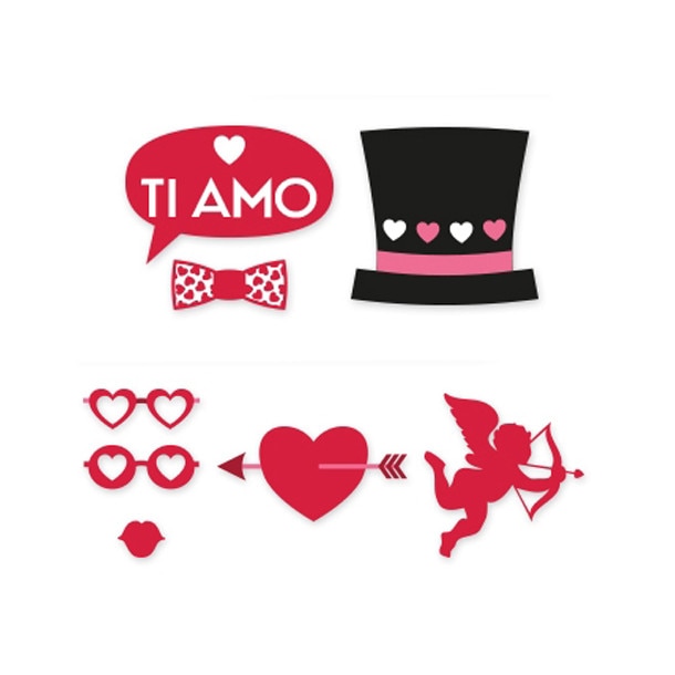 Photo Booth 20 cm, Pasiune, 8 buc/Set Big Party