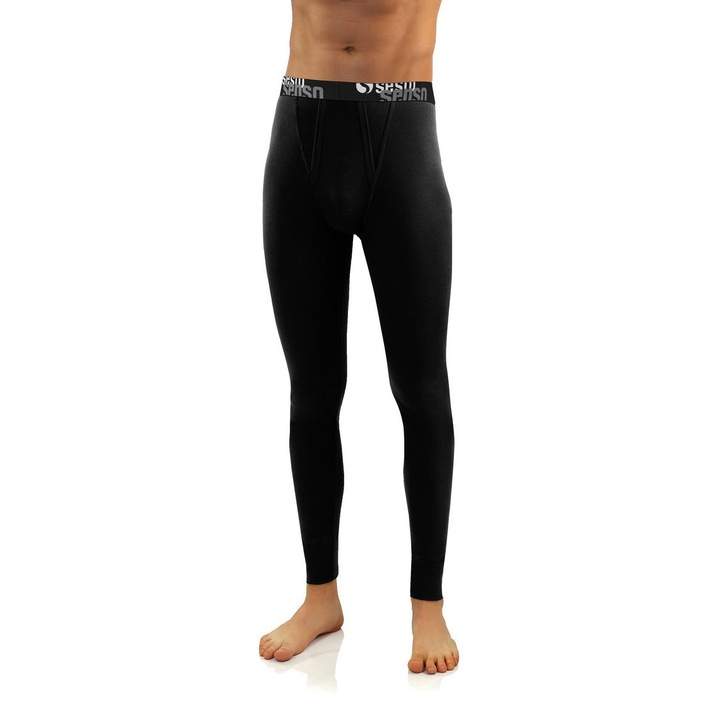Colanti barbati, Sesto Senso, Bumbac/Elastan, Negru, XL