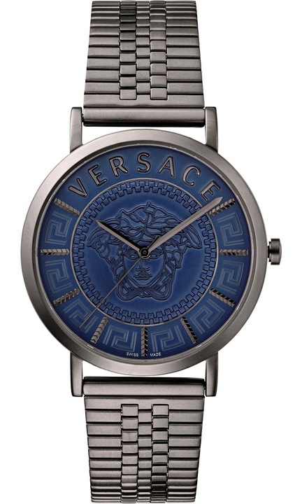 Férfi karóra, Versace, acél/rozsdamentes acél, ezüst/kék