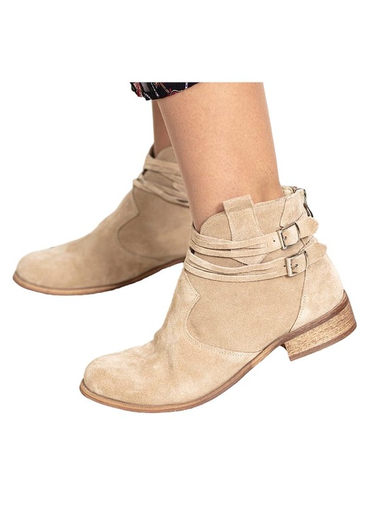 Ghete de dama din piele HIGO, Bej, Bej