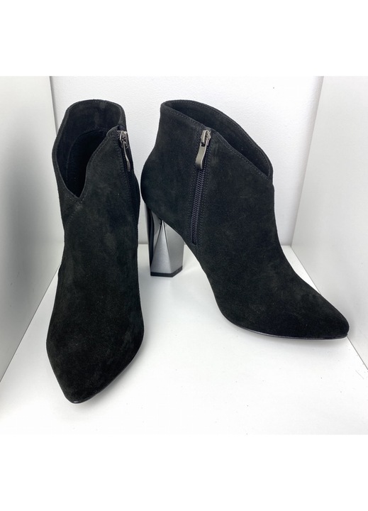 Cizme dama din piele intoarsa, HIGO, Negru, 36 cm