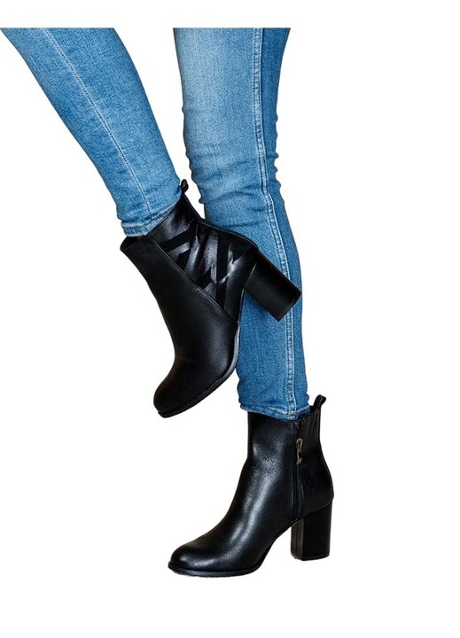 Botine dama din piele naturala, Higo, Negru1