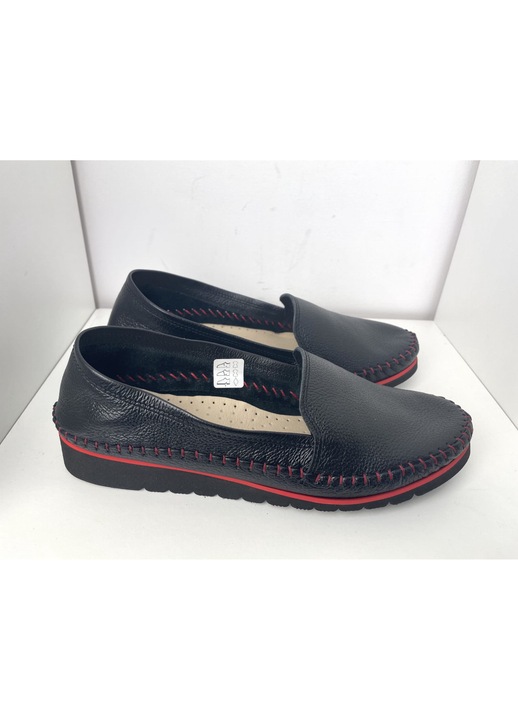 Mocasini dama, Higo, Piele, Negru, Negru, 37