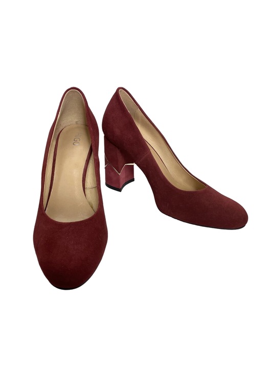 Pantofi dama din piele naturala, Higo, Burgundy, Visiniu