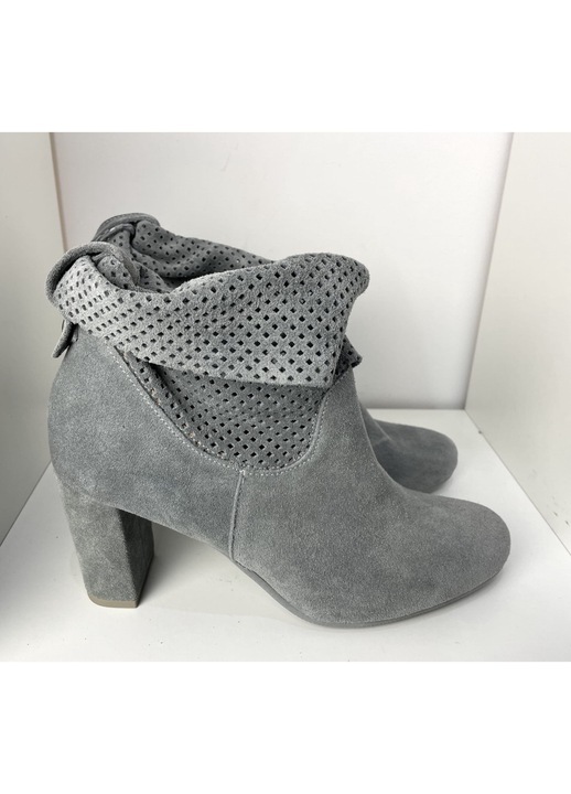 Botine dama, Higo, Piele, Gri, 40 EU