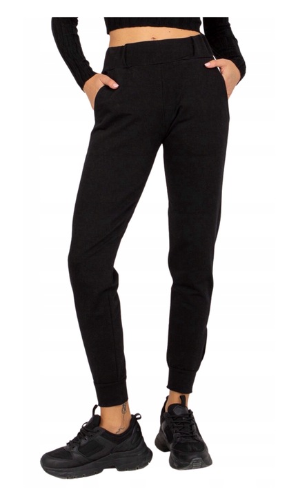 Pantaloni dama, Och Bella, Bumbac/Poliester/Elastan, Negru, M