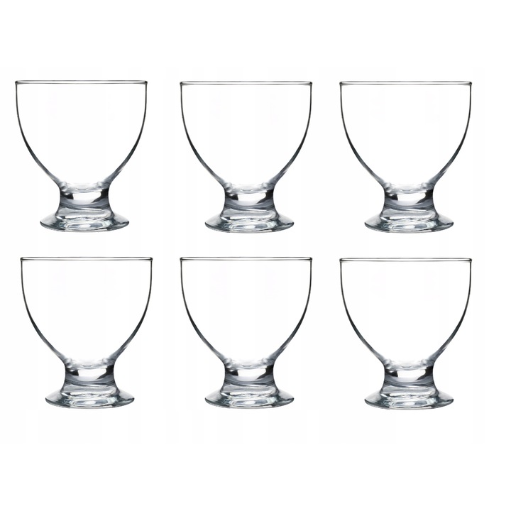 Set 6 pahare pentru inghetata, Sticla, 450 ml