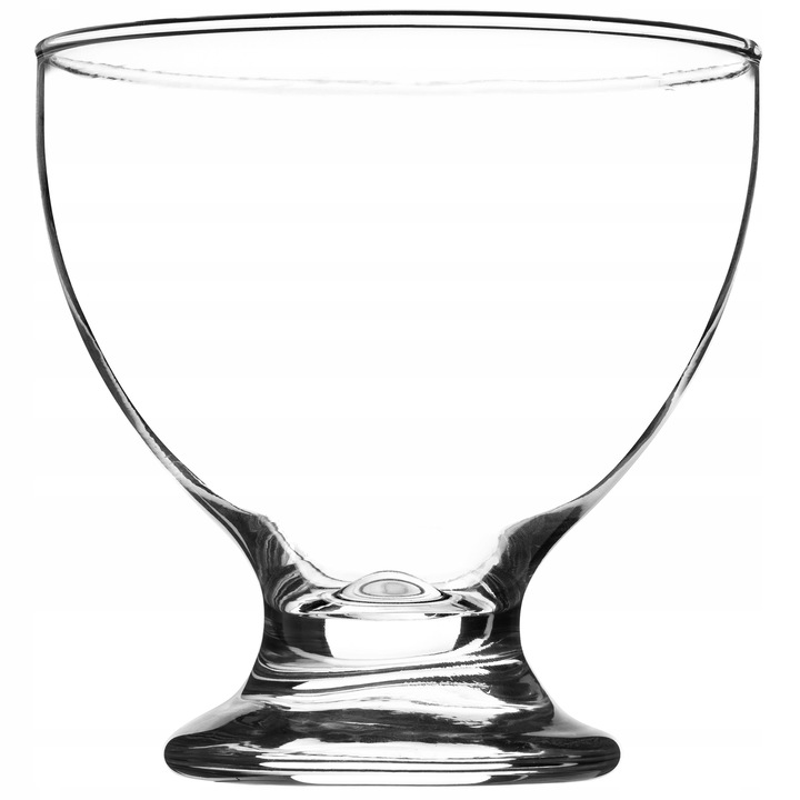 Set 12 cupe pentru inghetata, KADAX, Sticla, 450ml, Transparent