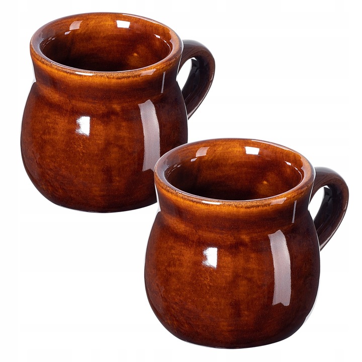 Szett 2 db KADAX kerámia bögre, forralt borhoz, 250 ml, barna