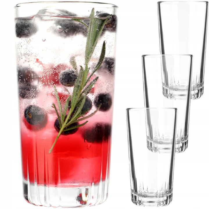 4 db pohár készlet, Kadax, 340ml, átlátszó