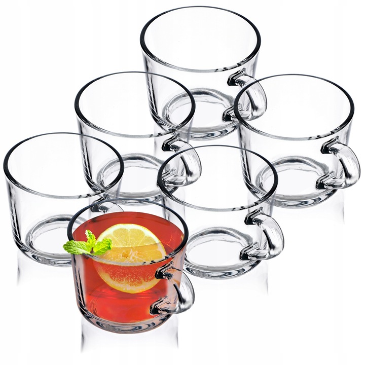 Set 6 cani KADAX, Transparent, Sticla, 270ml, 9x7 cm