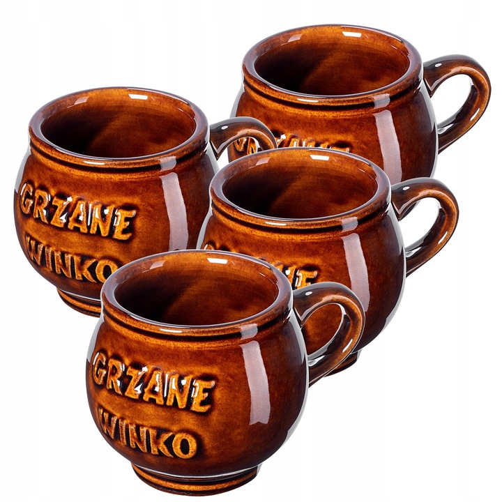 4 db-os borospohár készlet, Kadax, 300 ml, Barna