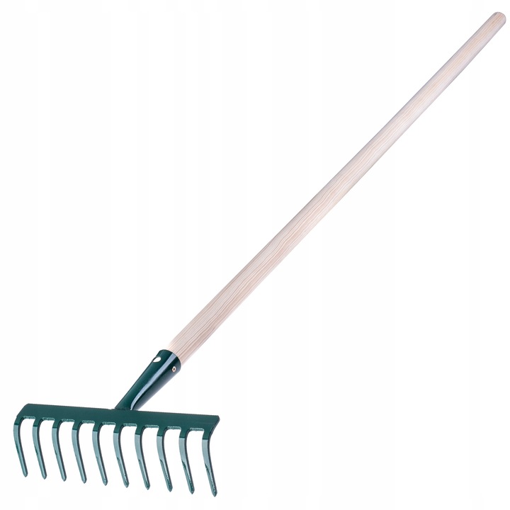 Grebla pentru iarba, frunze, maner din lemn, 10 dinti, KADAX