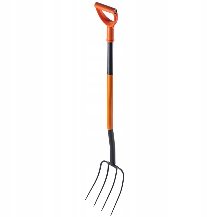 4 fogú szénavilla, KADAX, acél, 132 cm, fekete/narancssárga