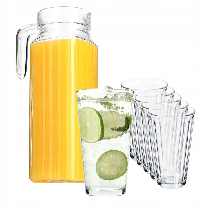 Kancsó és pohár készlet, Kadax, Üveg, 1,1l, Átlátszó