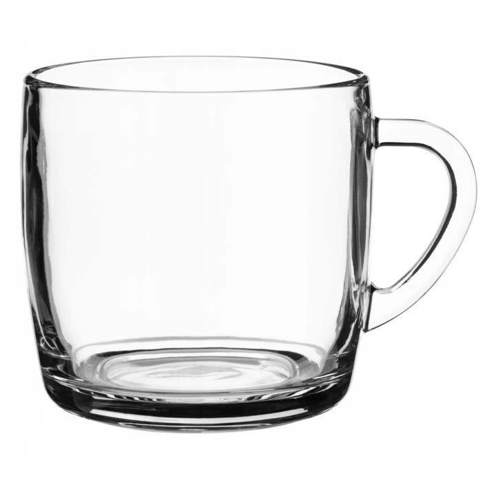 Set 6 cani, Kadax, Sticla, 310 ml, Transparent