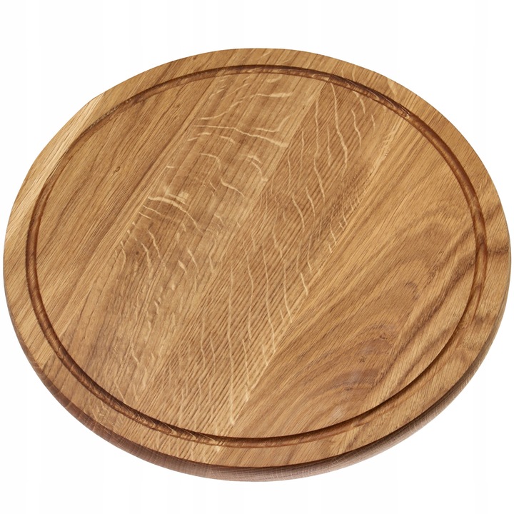 Kerek tölgyfa tálaló, Kadax, 40 cm, előételekhez és pizzához