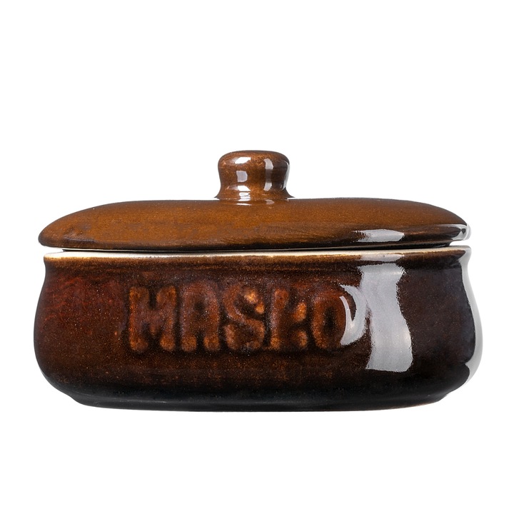 Recipient pentru unt, Kadax, Ceramica, 17 x 13 x 9 cm, Maro