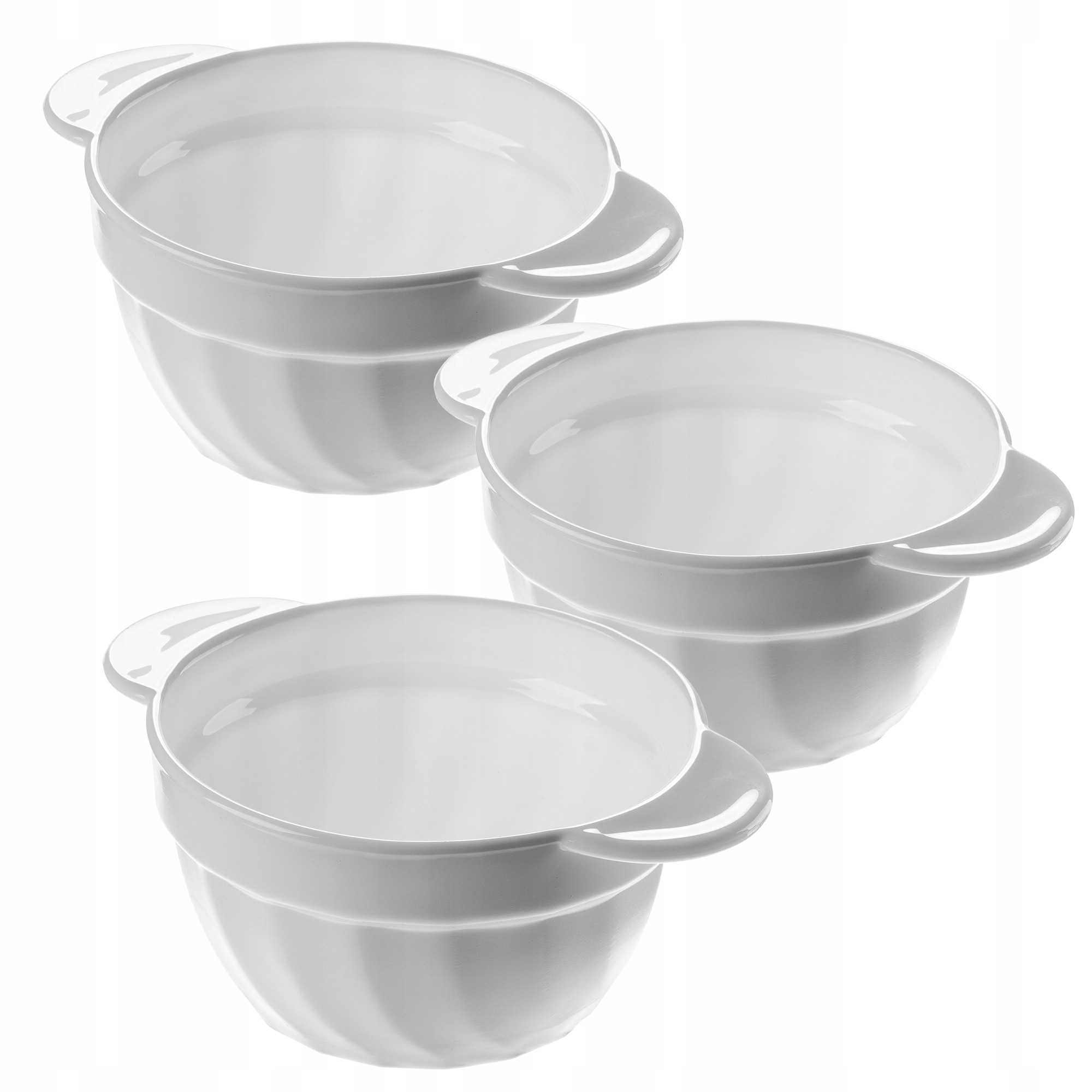 KADAX Set de 3 boluri de sticlă Alb, 650 ml