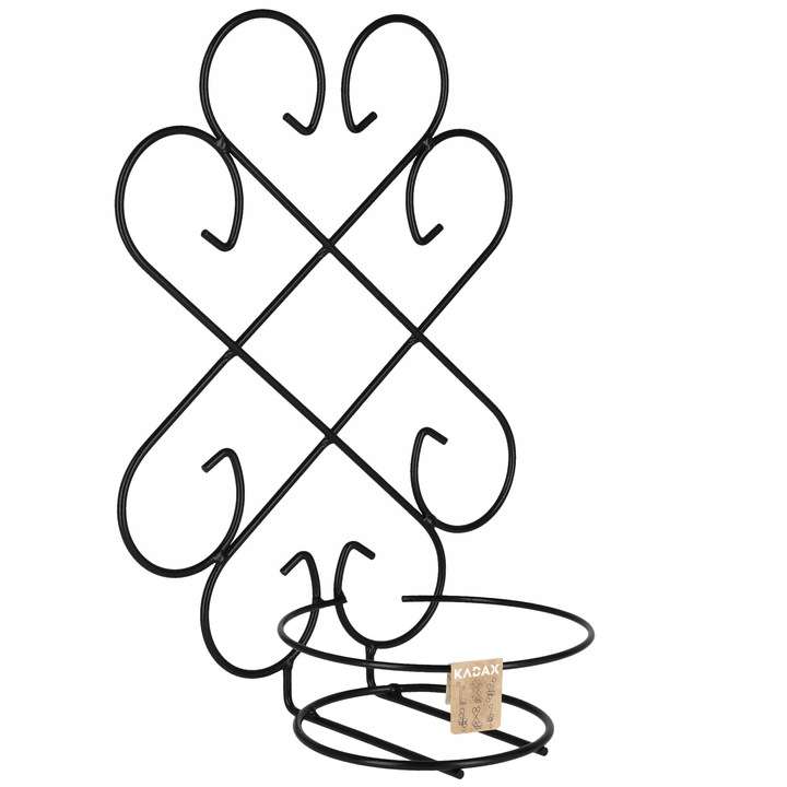 Suport de flori din metal suspendat decorativ pentru ghiveci, Kadax, Negru