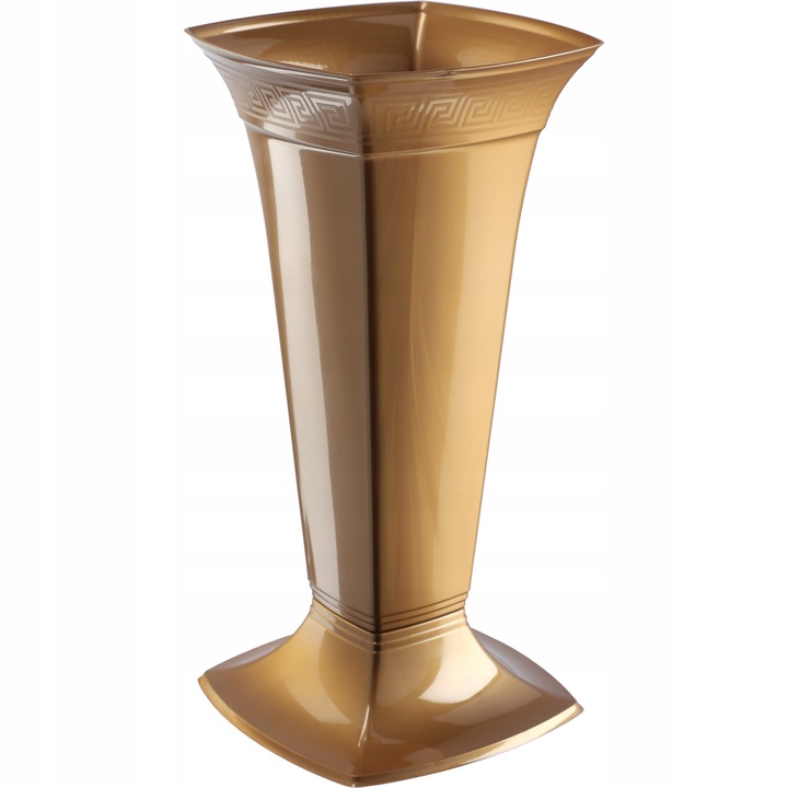 Váza temetőbe, KADAX, műanyag, 39 cm, arany
