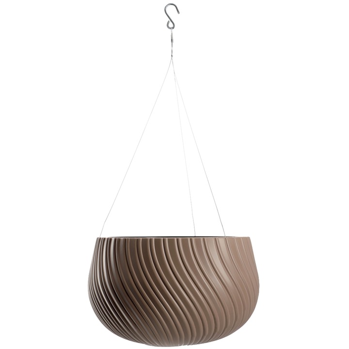 Ghiveci suspendat, Kadax, Plastic, 29.5 cm, Maro