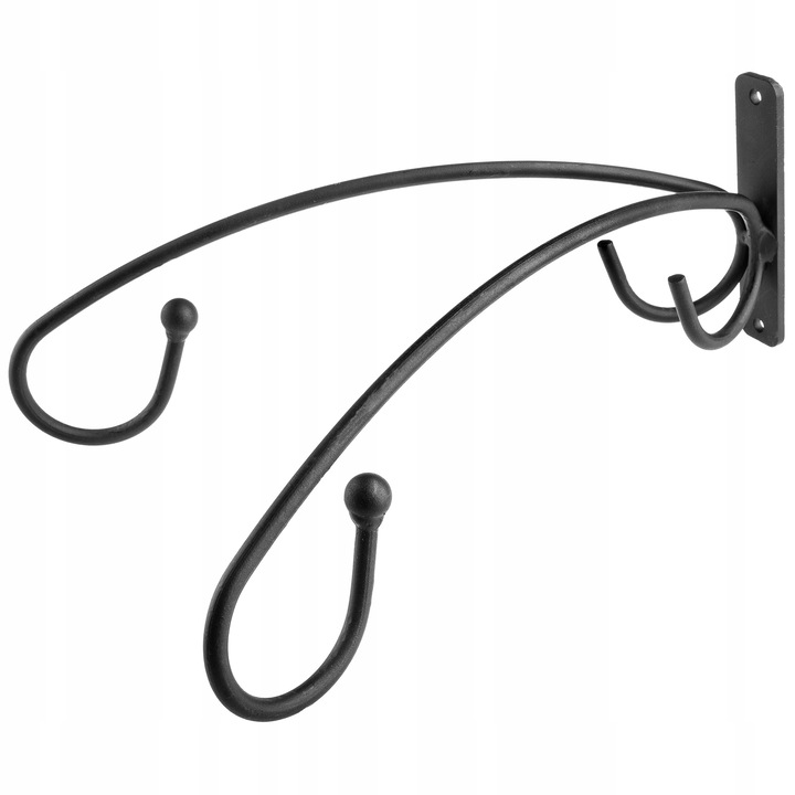 Suport dublu pentru ghivece, KADAX, 32x13cm, negru mat