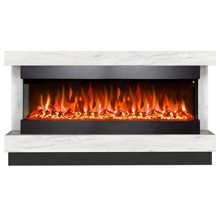 Semineu electric, Masomi, Bastion 50 & Alabama-50' 1600 W, Antracit/Stejar alb, 147*82*30 cm