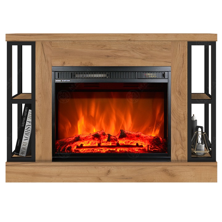 Semineu electric, Masomi, Fusion 23 & Loran-23 Color' 1600 W, Stejar gold craft, 103*73*23 cm