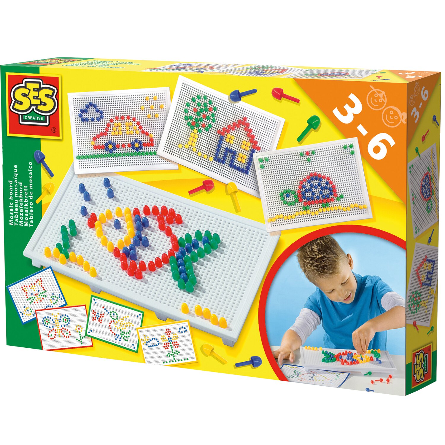 Set creativ mozaic cu pioni SES Prescolari, fantezie