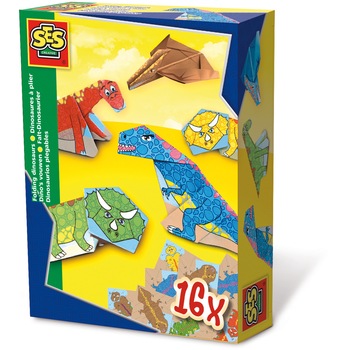 Dinozauri din hartie SES Hobby baieti - 16 buc Dinozauri din hartie SES Hobby baieti - 16 buc