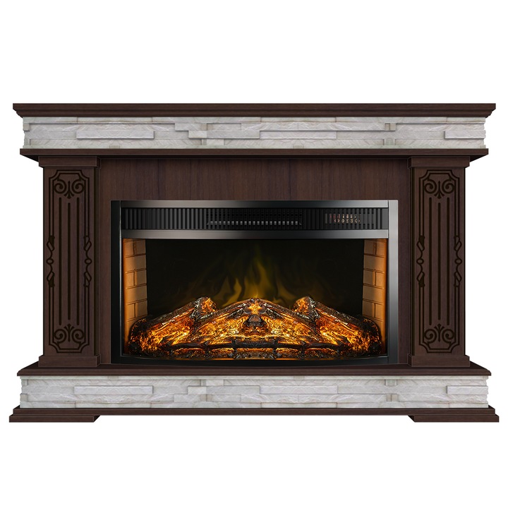 Semineu electric, Masomi, Patrik 35 & Mont blanc-33' 1950 W, Nuc negru, 140*90*34 cm