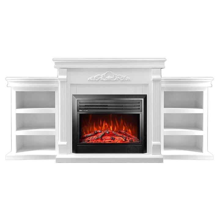 Semineu electric, Masomi, Floris plus 23 & Marsel-26' 1600 W, Supermat alb, 192*89*30 cm