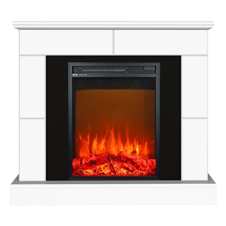Semineu electric, Masomi, Maxwell 23 & Miriam-18' 1600 W, lemn alb, 98*88*28 cm