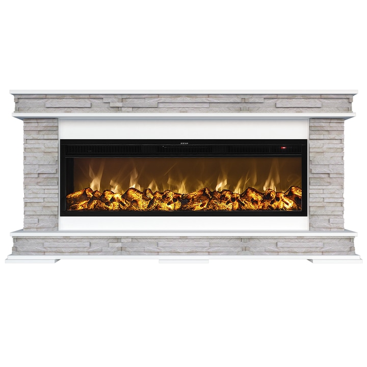 Semineu electric, Masomi, Stan 50 & Tasmania-50' 1600 W, lemn alb, 174*85*34 cm